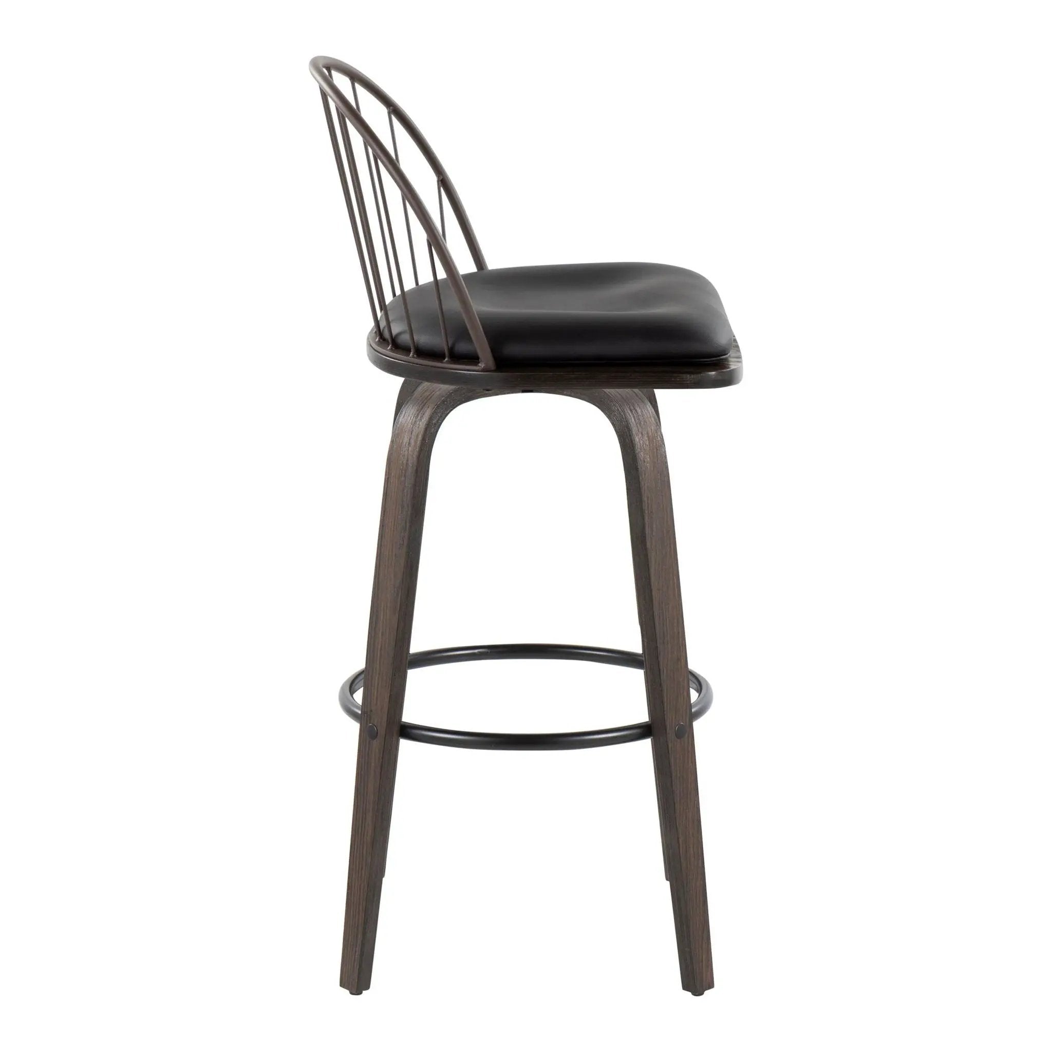 Riley - Industrial / Urban Fixed Height Barstool With Swivel With Removable Cushion (Set of 2) by Unique Piece Furniture