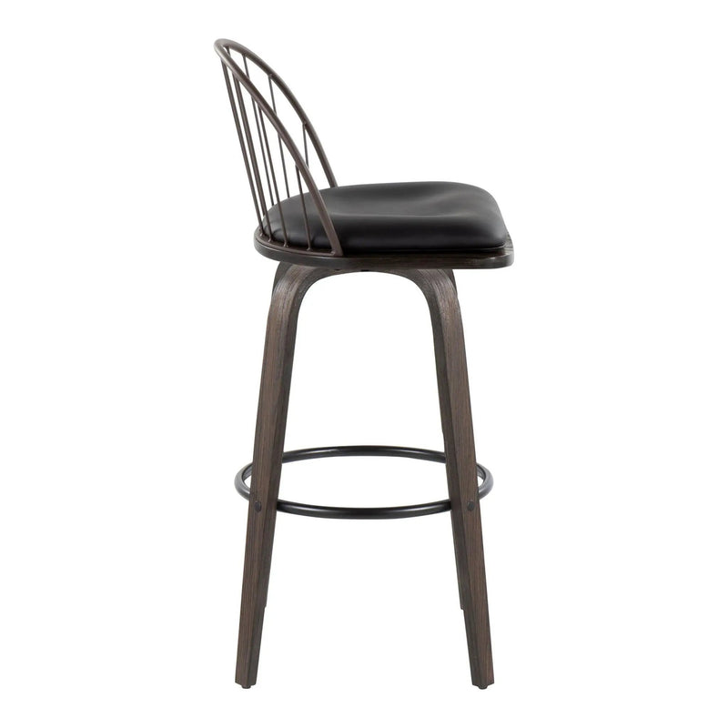 Riley - Industrial / Urban Fixed Height Barstool With Swivel With Removable Cushion (Set of 2) by Unique Piece Furniture