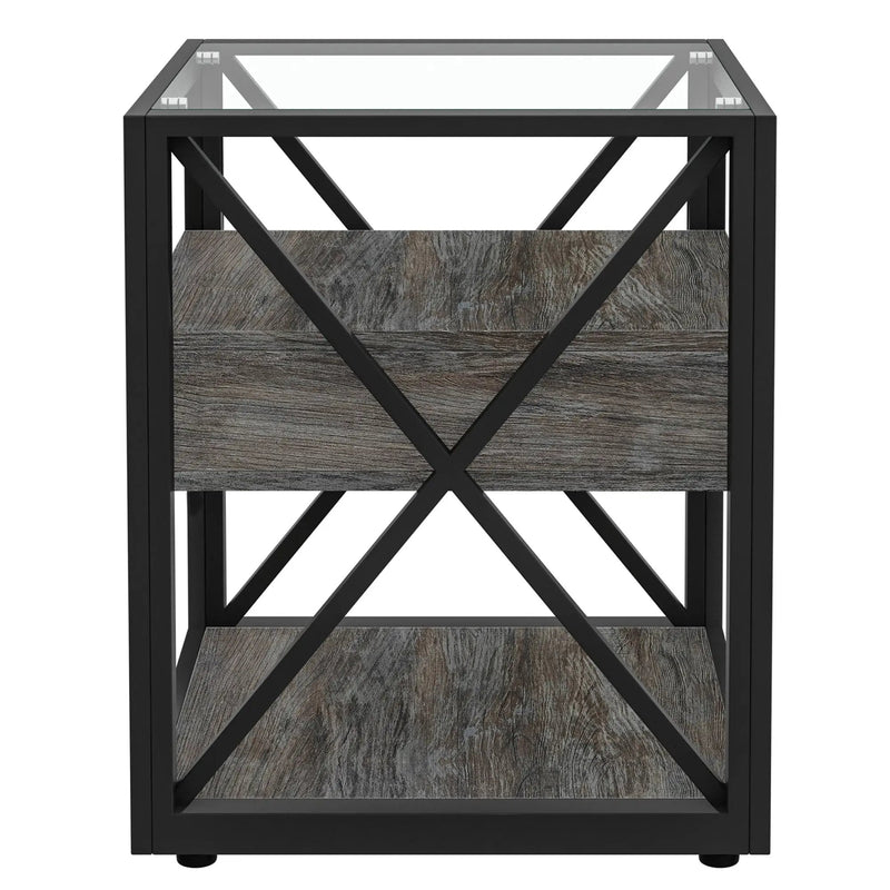 Set of 2 Modern End Tables with Drawer - Nightstands by HouseOfZazla