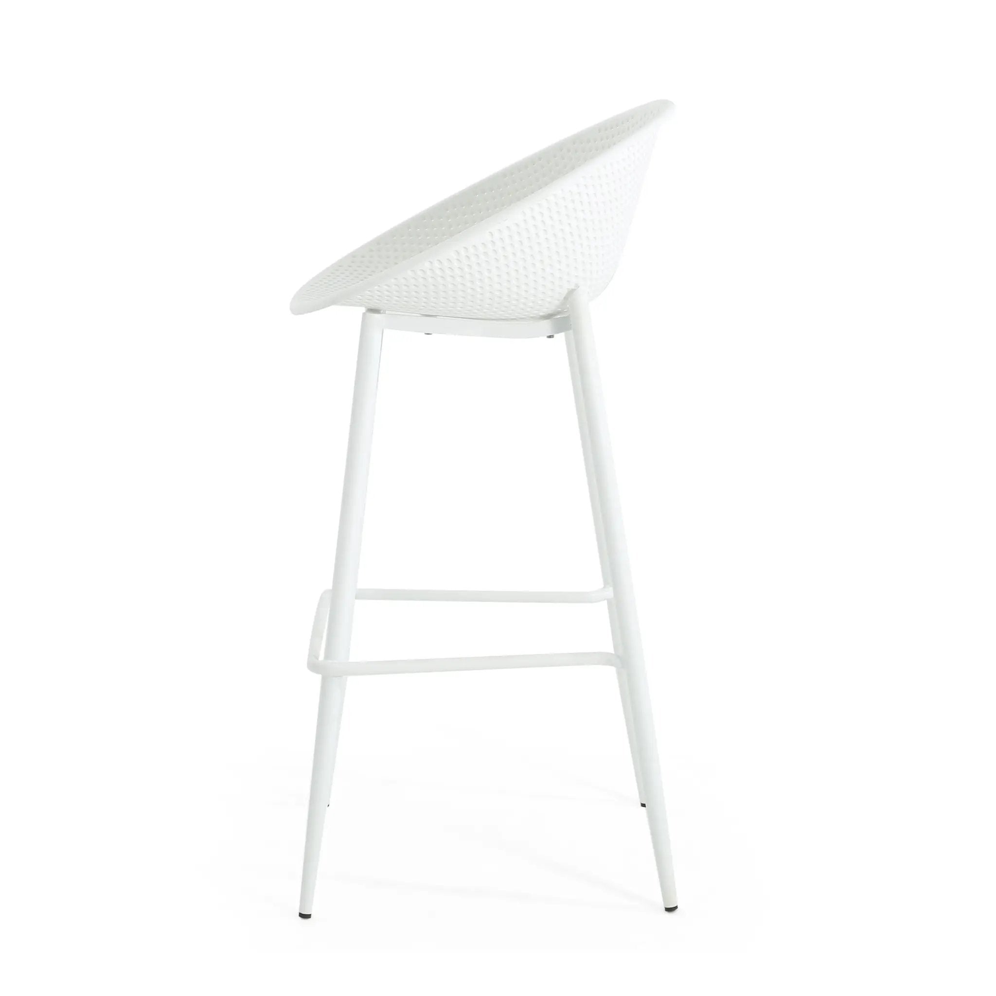 Modern Gable Outdoor Barstool Set of 2 in White by HouseOfZazla