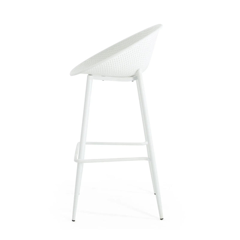 Modern Gable Outdoor Barstool Set of 2 in White by HouseOfZazla