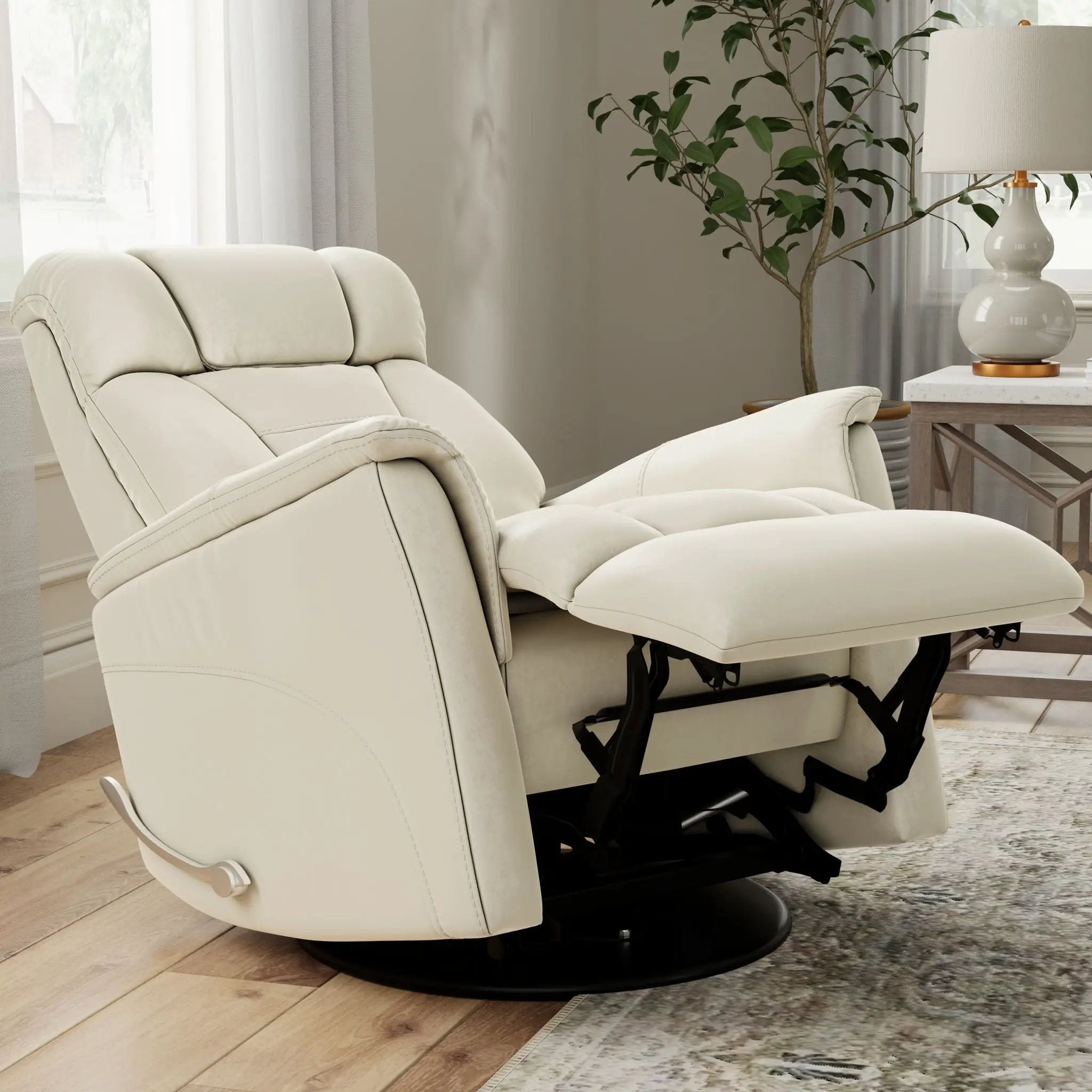 Bentley - Swivel Glider Recliner With Manual Adjustable Headrest & Footrest by Unique Piece Furniture