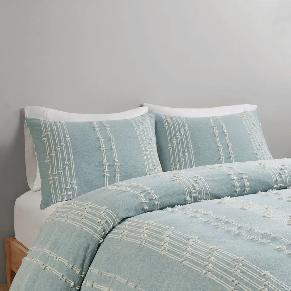King/Cal King 3 Piece Cotton Jacquard Duvet Cover Set by HouseOfZazla