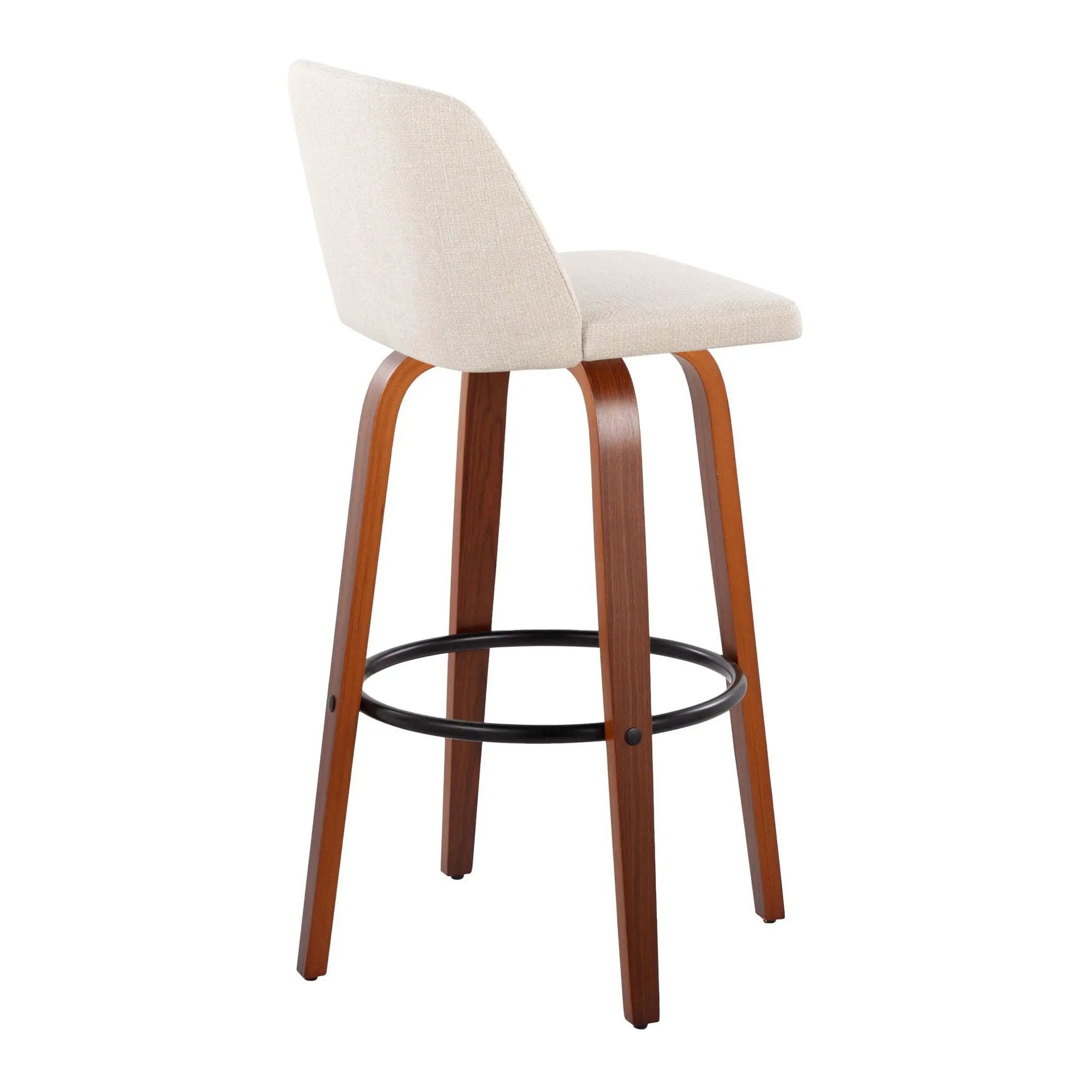 Toriano - Mid Century Modern Fixed Height Barstool Swivel And Round Footrest (Set of 2) by Unique Piece Furniture