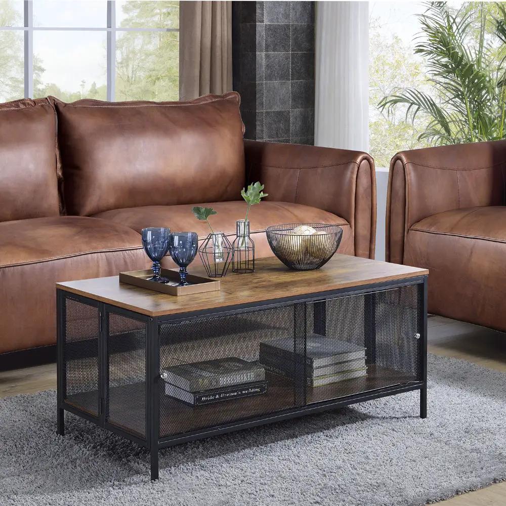 Winam - Coffee Table - Antique Oak & Black by Unique Piece Furniture
