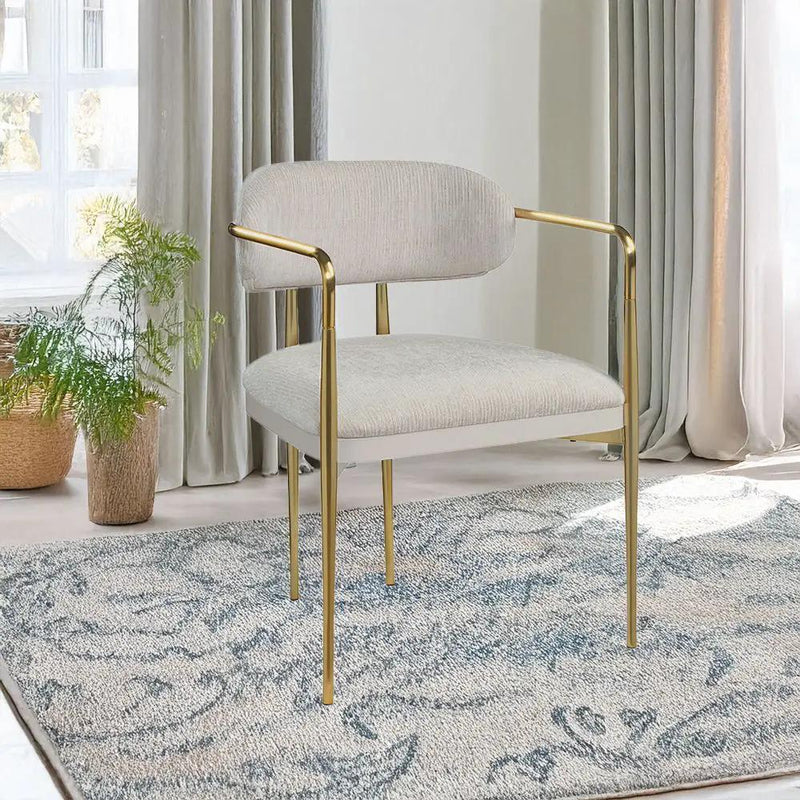 Zayn - Arm Chair (Set of 2) - Beige Chenille & Gold by Unique Piece Furniture