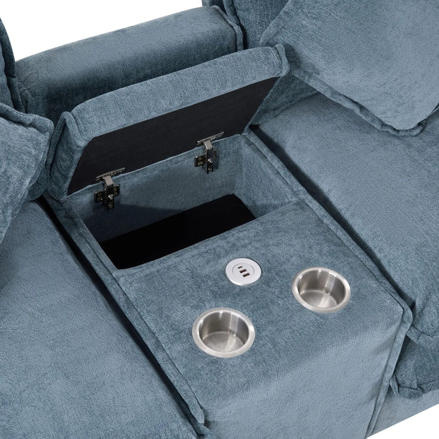 Modern Sectional Sofa With Removable Ottomans, USB Ports by HouseOfZazla