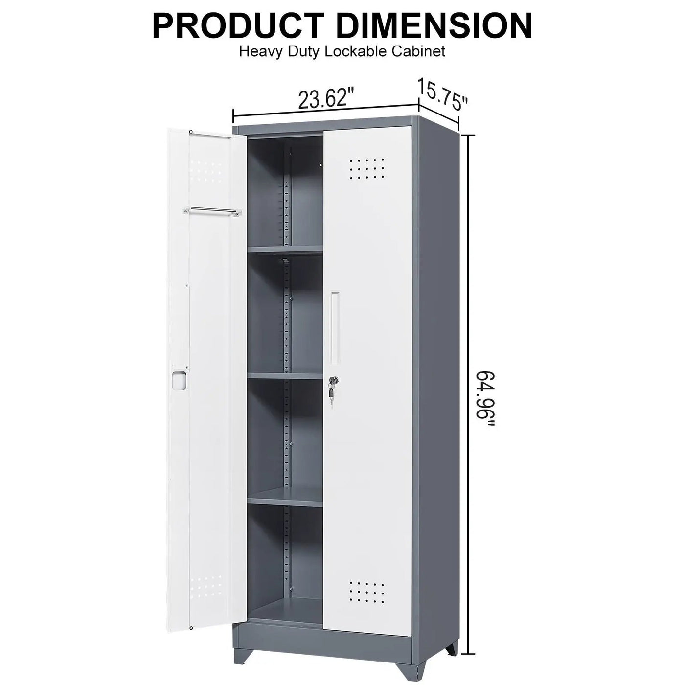 Lockers With Locking Doors, Adjustable Shelves, High Broom Tool Storage Cabinet by HouseOfZazla