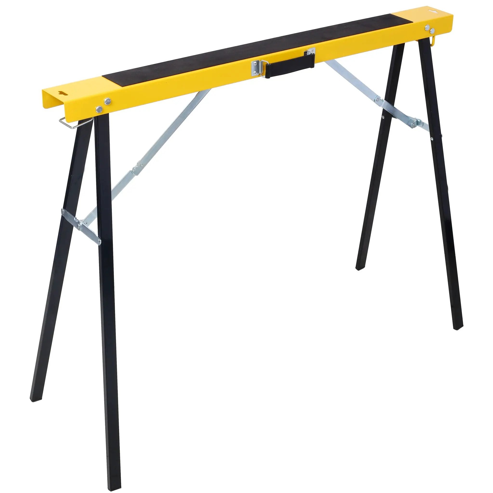 Folding Portable Saw Horses 2 Pack With Fast Open Legs, Heavy Duty For Garage And Workshop - Yellow / Black by HouseOfZazla