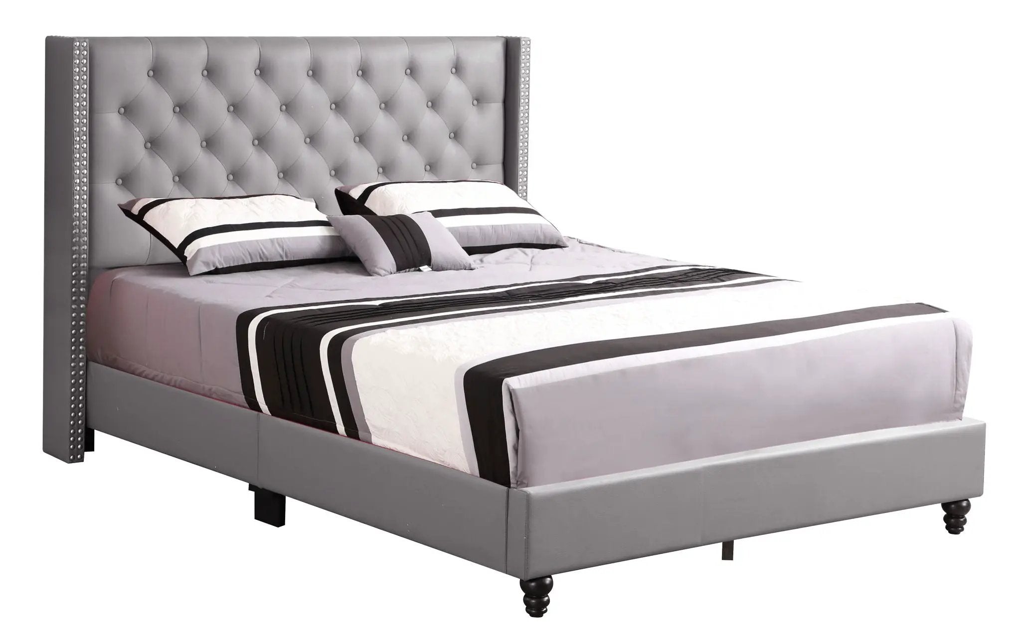 Nailhead Bed Transitional Vibrant by Unique Piece Furniture