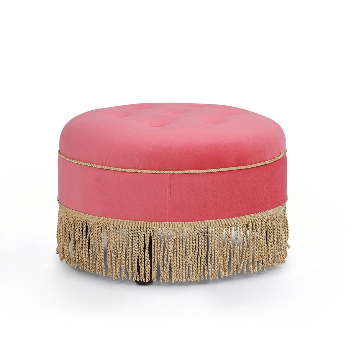 Yolanda - Round Upholstered Accent Ottoman, photo 4 of 40