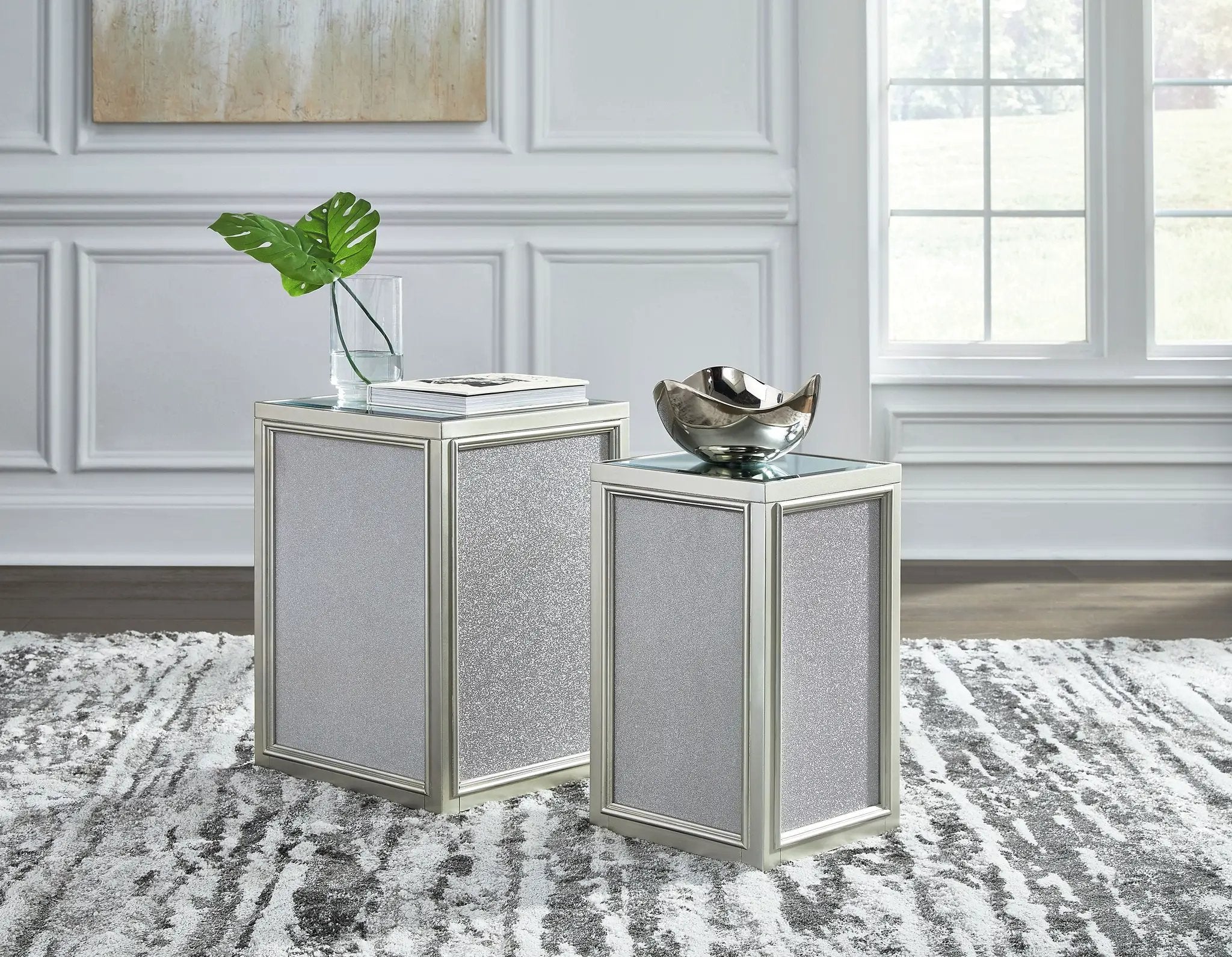 Traleena - Nesting End Tables (Set of 2) - Silver Finish by Unique Piece Furniture
