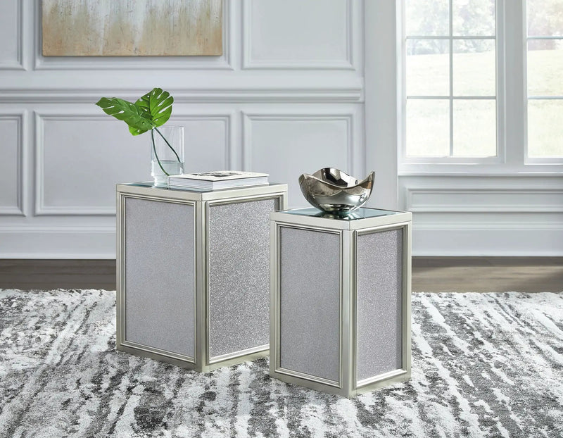Traleena - Nesting End Tables (Set of 2) - Silver Finish by Unique Piece Furniture