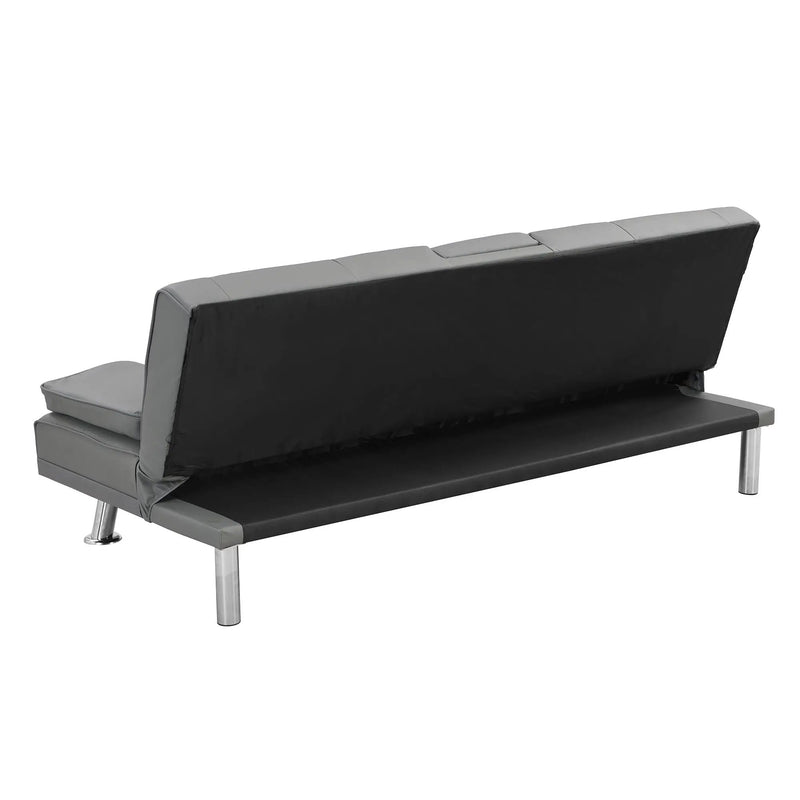 Modern Sofa Bed With Armrest 2 Holders, Wood Frame & Stainless Leg by Unique Piece Furniture