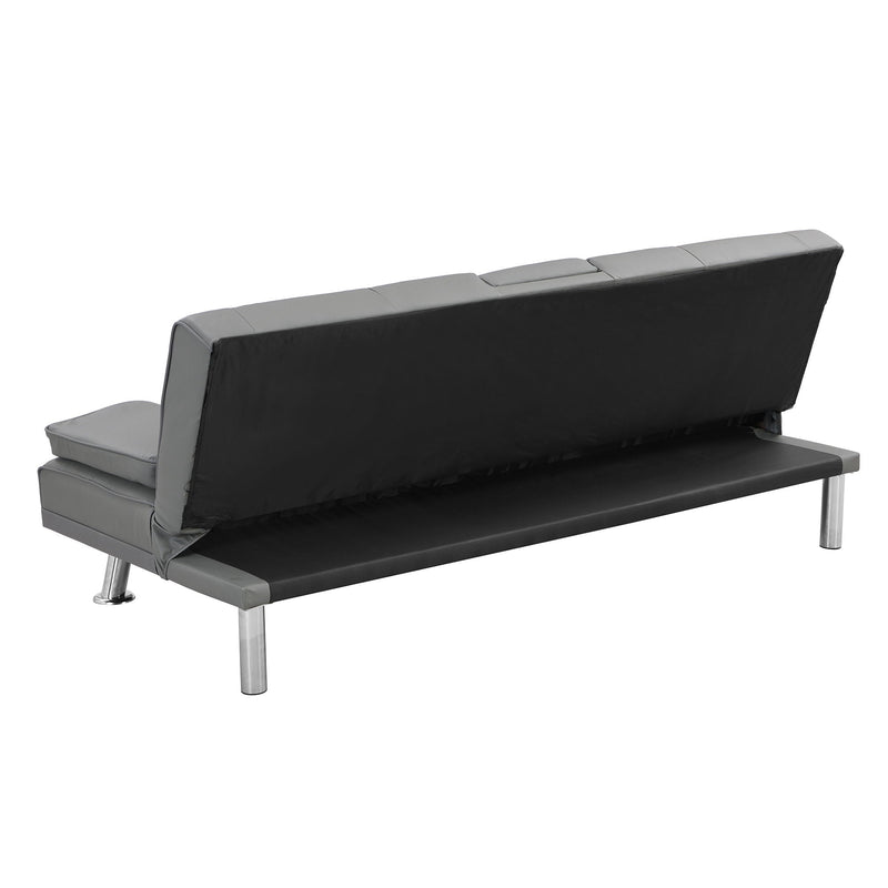 Modern Sofa Bed with Armrest Holders - Dark Gray, photo 7 of 12