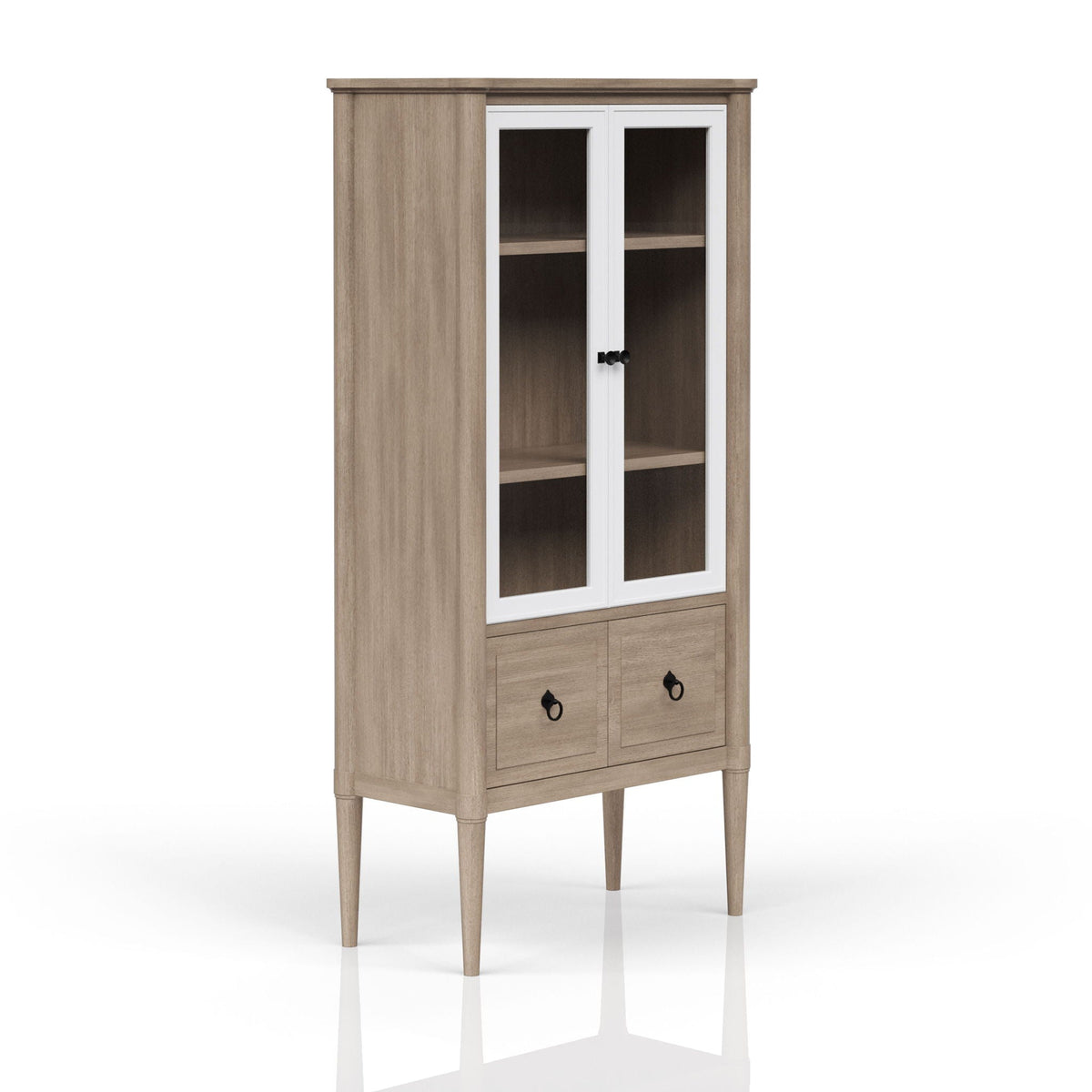 Display Bookcase with Glass Cabinet Doors - Sand, photo 3 of 6