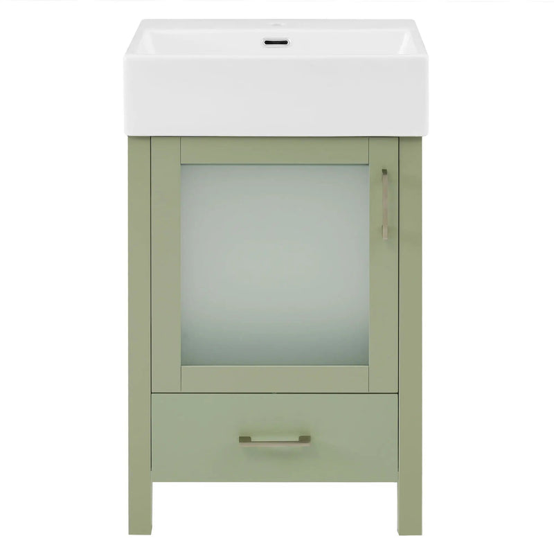 Bathroom Vanity With Ceramic Sink And Ample Storage, Ideal For Small Bathrooms by Unique Piece Furniture
