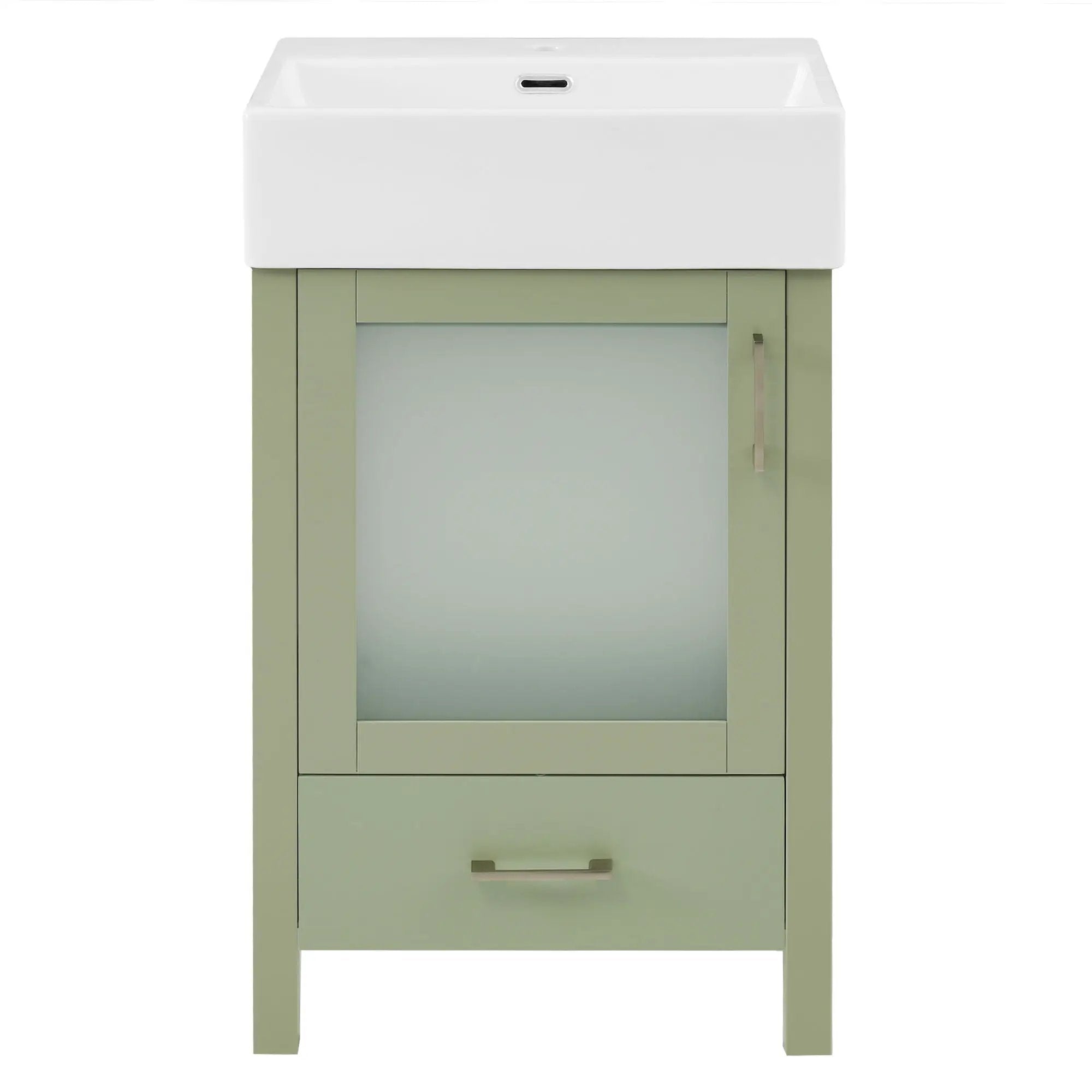 Bathroom Vanity With Ceramic Sink And Ample Storage, Ideal For Small Bathrooms by Unique Piece Furniture