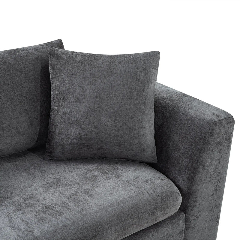 Modern L Shaped Sectional Sofa With Upholstery And Wooden Storage by HouseOfZazla