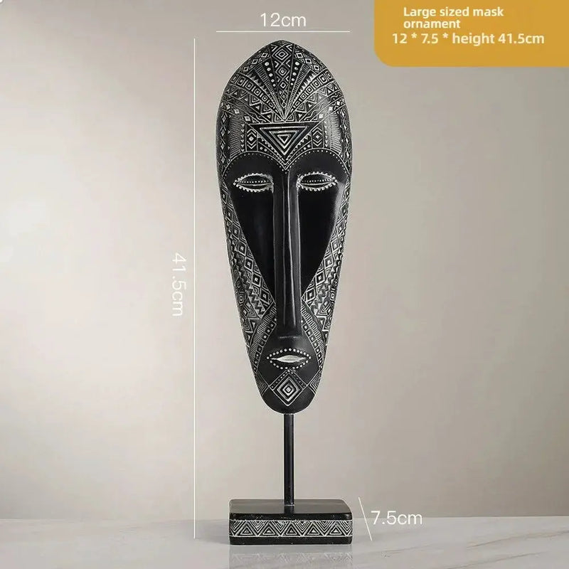 African Tribal Face Mask Decorative Sculpture for Home Decor by House Of Avana