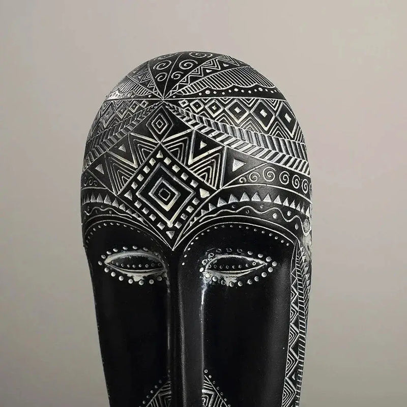 African Tribal Face Mask Decorative Sculpture for Home Decor by House Of Avana