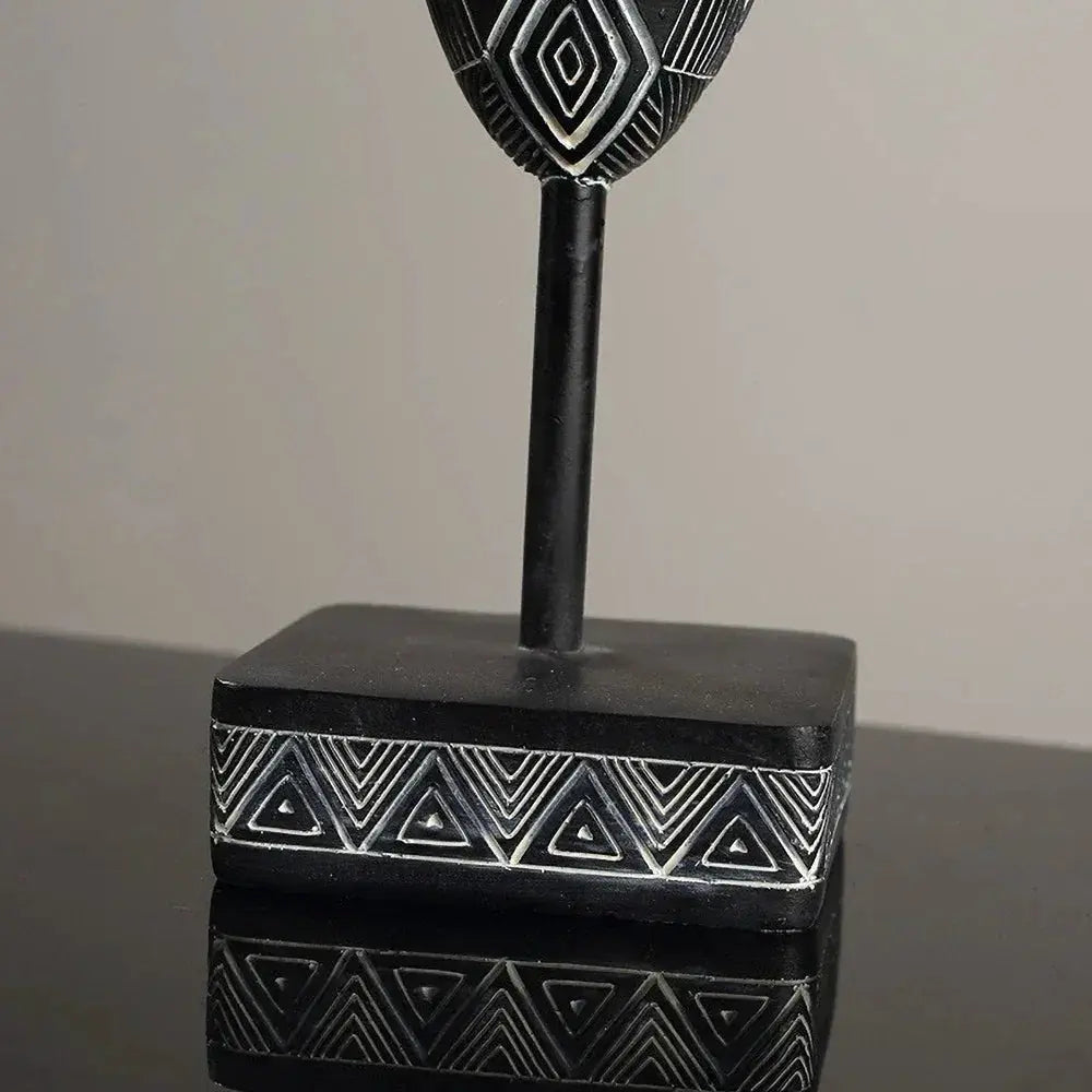 African Tribal Face Mask Decorative Sculpture for Home Decor by House Of Avana