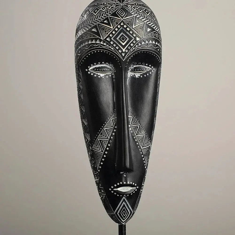 African Tribal Face Mask Decorative Sculpture for Home Decor by House Of Avana