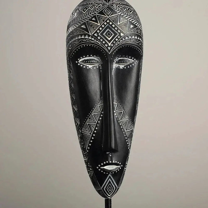 African Tribal Face Mask Decorative Sculpture for Home Decor by House Of Avana