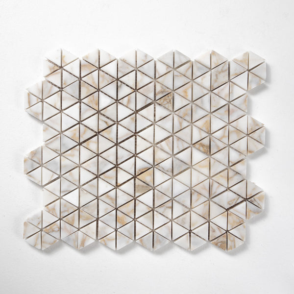 Afyon Gold Polished Small Triad Marble Mosaics 10 3/16x11 13/16