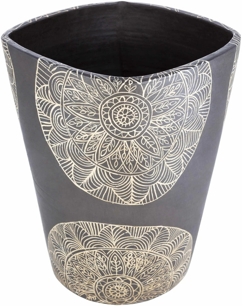 Hearst Terracotta Geometric Black Planter - Clearance by Boutique Rugs