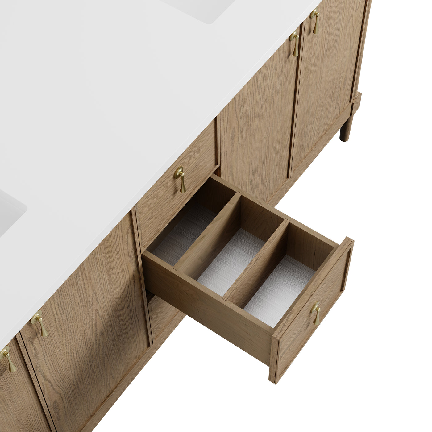 James Martin Kinnsden 72" Double Bathroom Vanity, Weathered Oak by James Martin