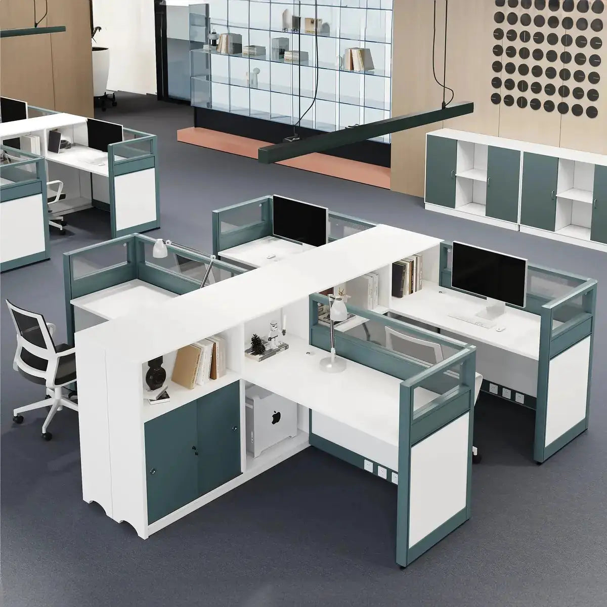 Trevio · L-Shaped Cubicle Workstation by Arc Grove