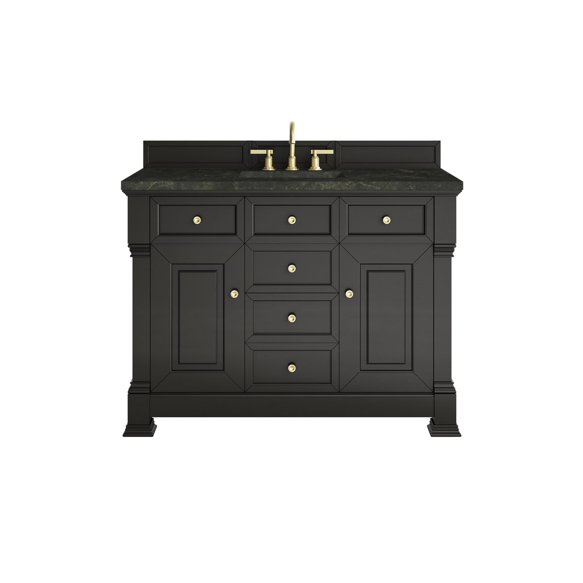 James Martin Brookfield 48" Single Bathroom Vanity, Black Onyx with Phantome countertop