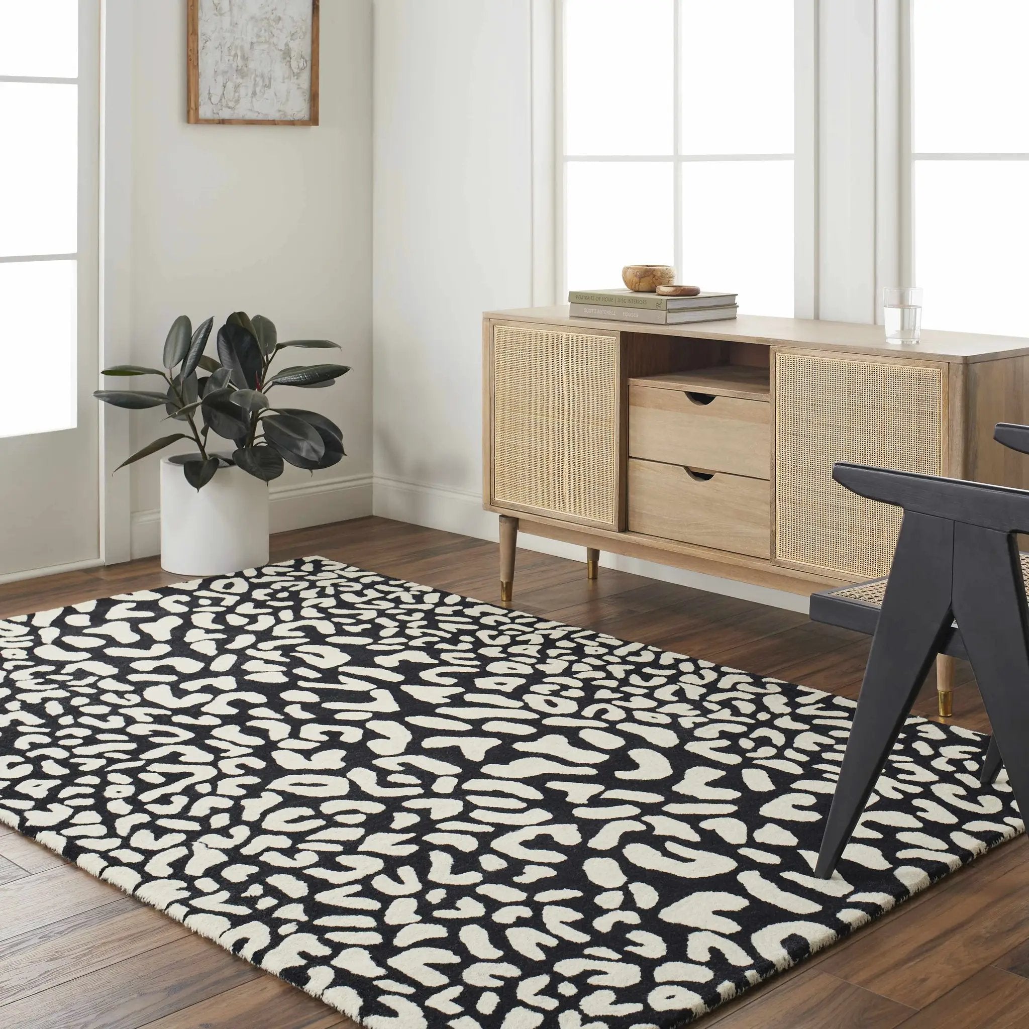 Akeem Leopard Print Area Rug - Clearance by Boutique Rugs