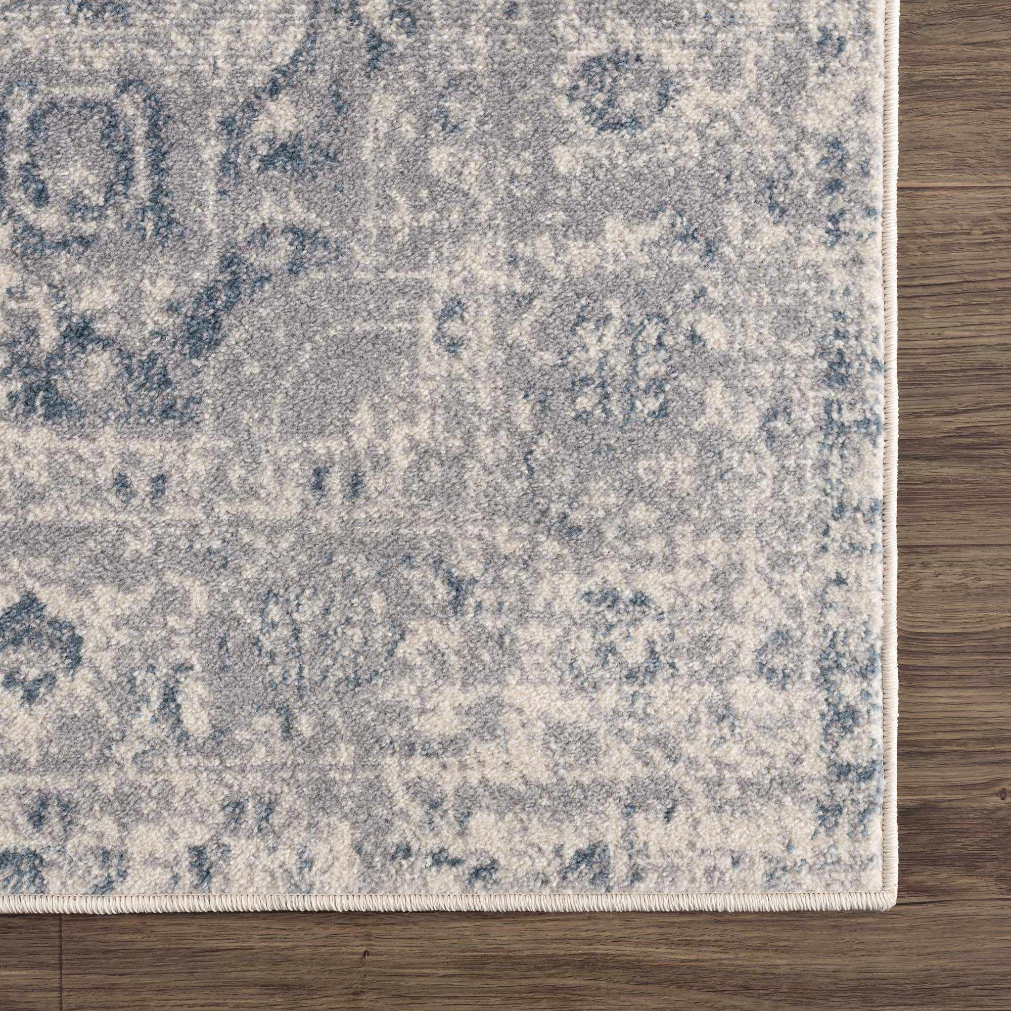Peeta Gray Blue Medallion Area Rug - Clearance by Boutique Rugs