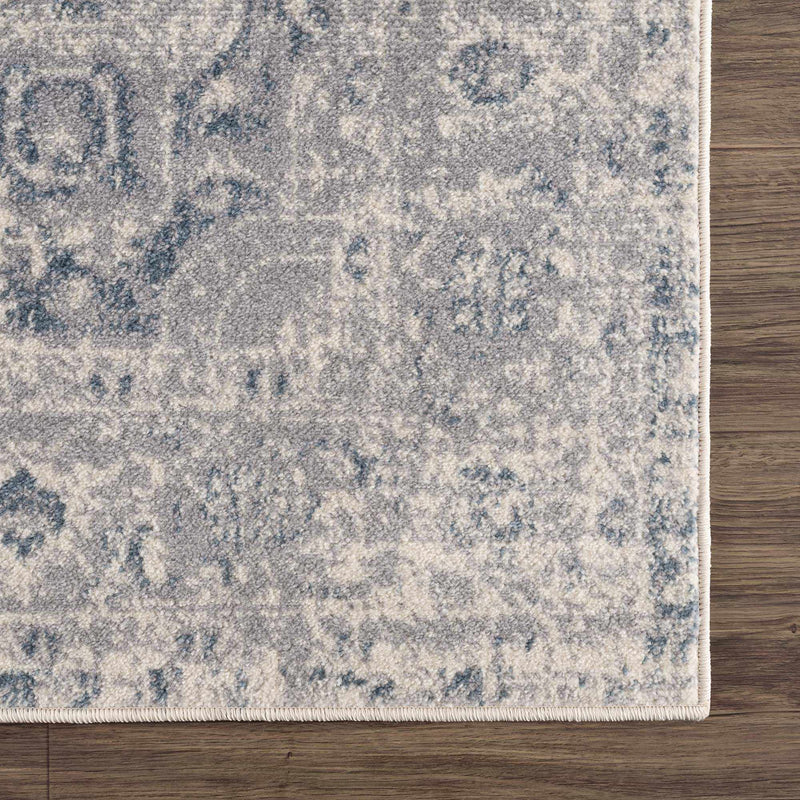 Peeta Gray Blue Medallion Area Rug - Clearance by Boutique Rugs