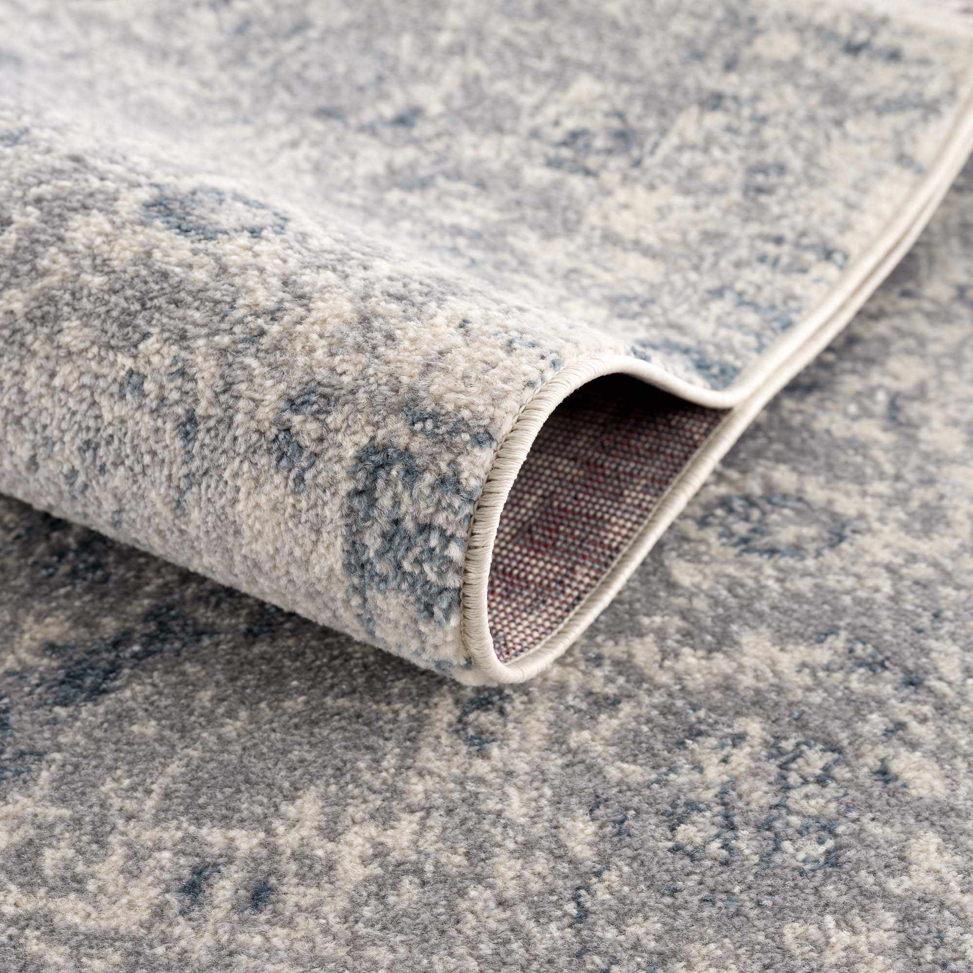 Peeta Gray Blue Medallion Area Rug - Clearance by Boutique Rugs