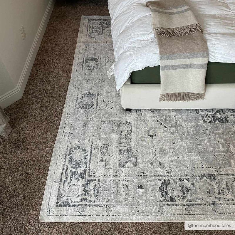 Akram Antrasit Flat Pile Washable Rug by Boutique Rugs