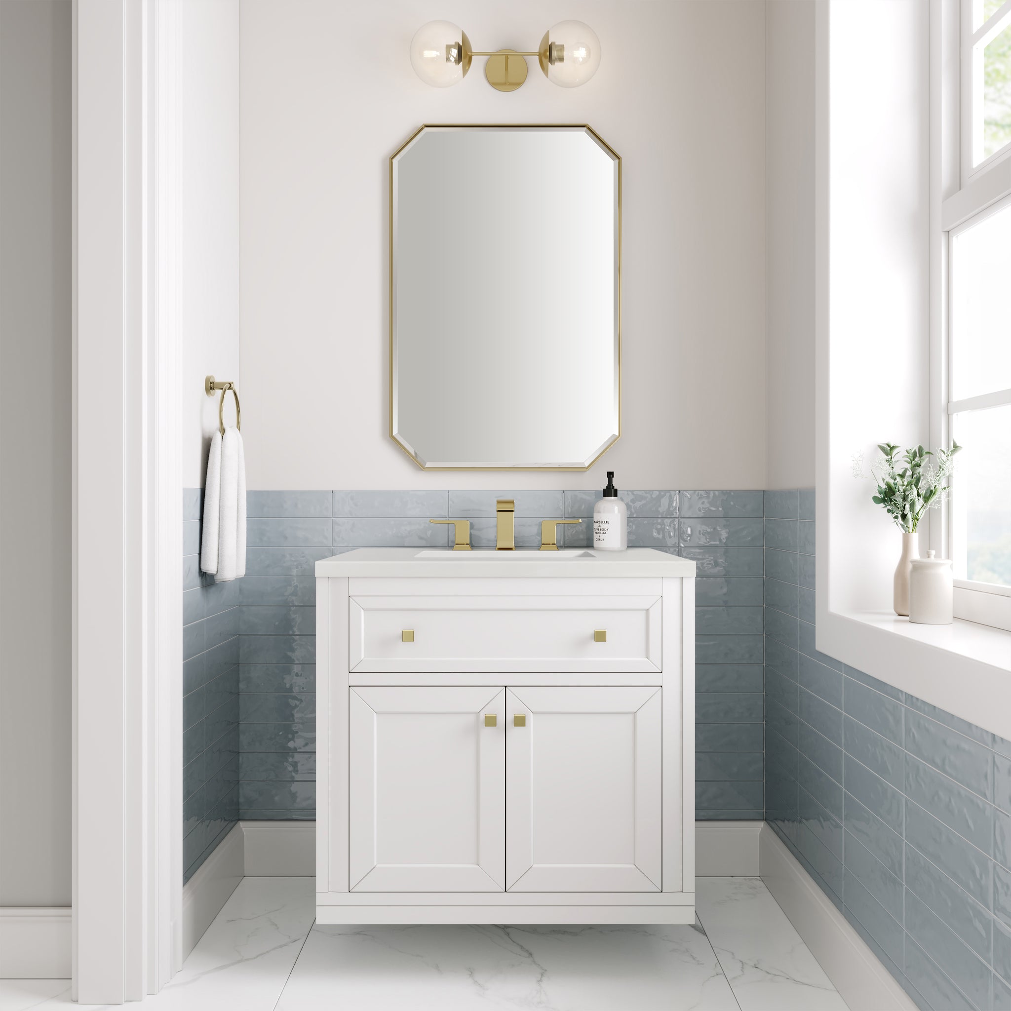 James Martin Chicago 30" Single Bathroom Vanity, Glossy White, view 38