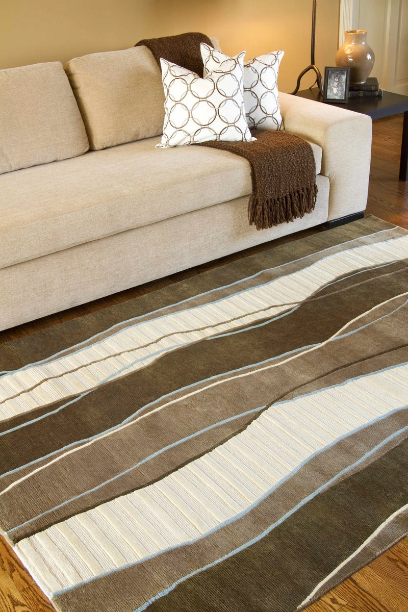 Alanreed Brown Premium Wool Area Rug - Clearance by Boutique Rugs