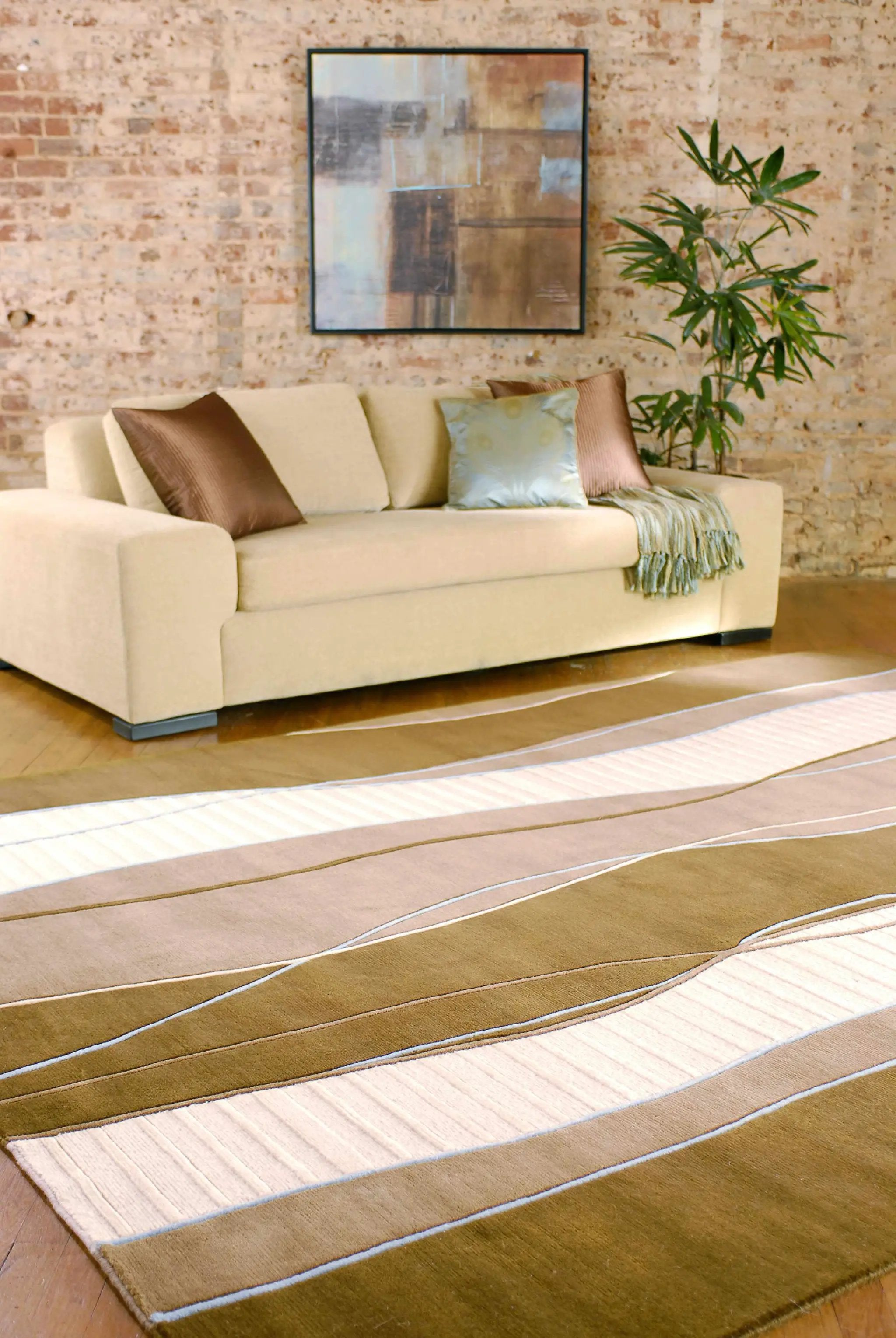 Alanreed Brown Premium Wool Area Rug - Clearance by Boutique Rugs