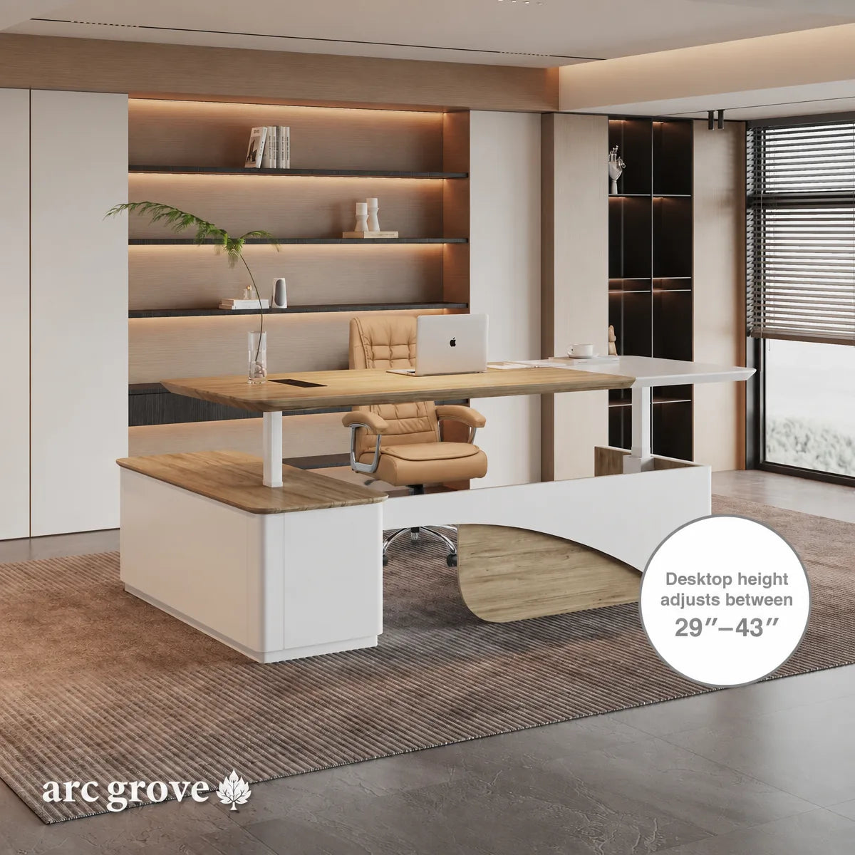 Albion · Executive L-Shaped Standing Desk, Adjustable Height, photo 2 of 19