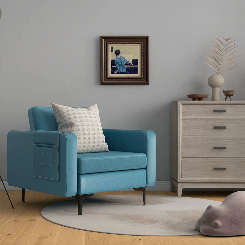 Modern Accent Armchair with Side Storage Pocket by DirectDeals
