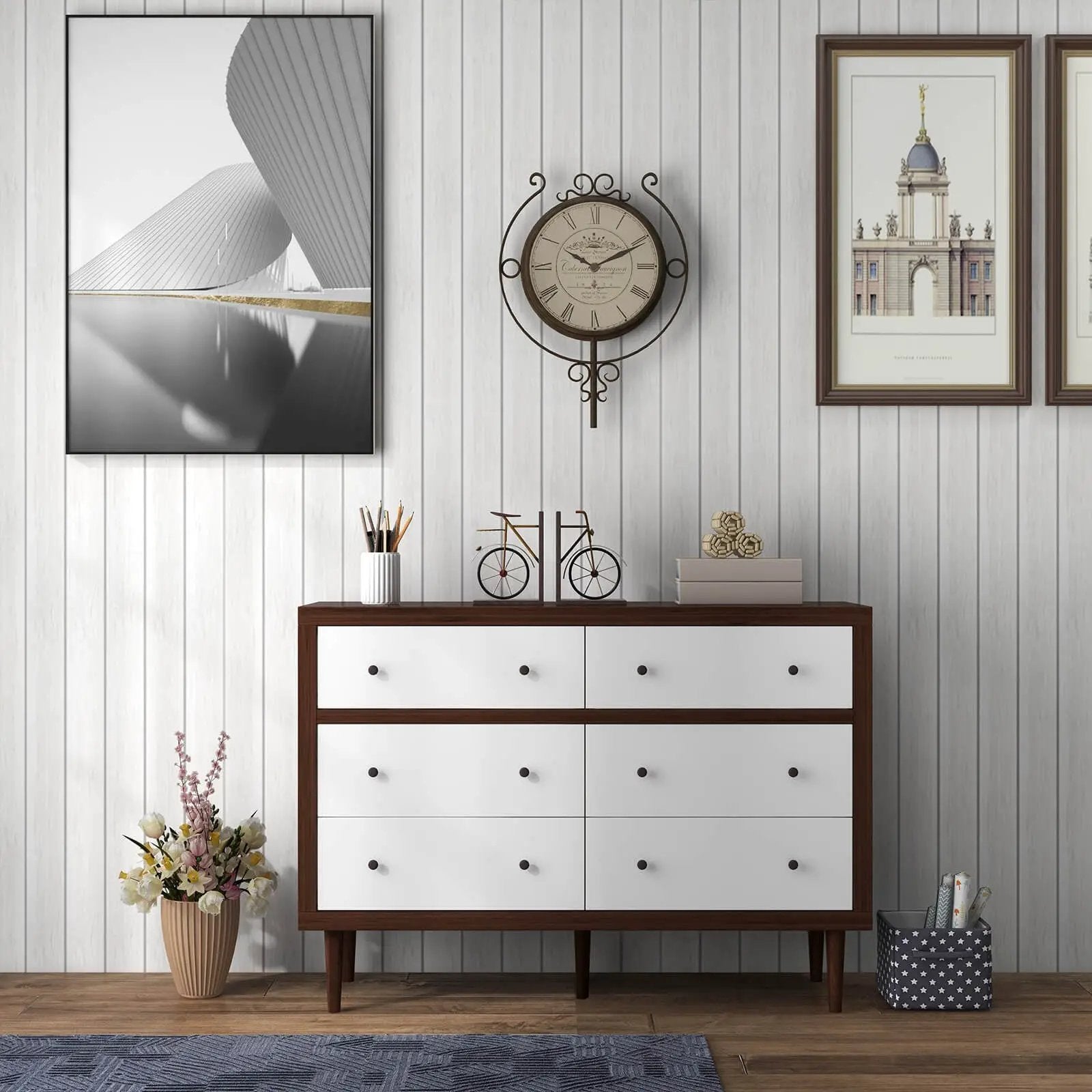 Antique-Style Free-Standing Dresser with 6 Drawers by DirectDeals