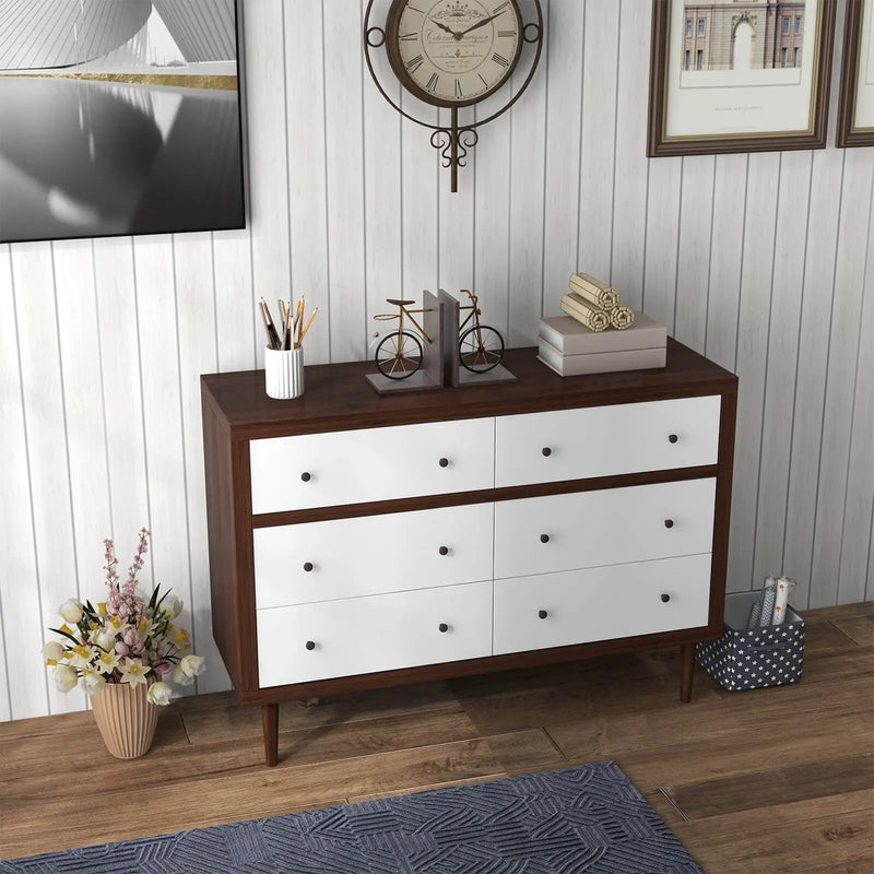 Antique-Style Free-Standing Dresser with 6 Drawers by DirectDeals