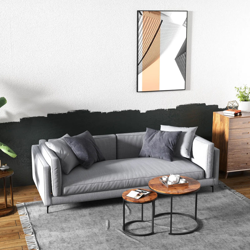 Set of 2 Modern Round Stacking Nesting Coffee Tables for Living Room by DirectDeals