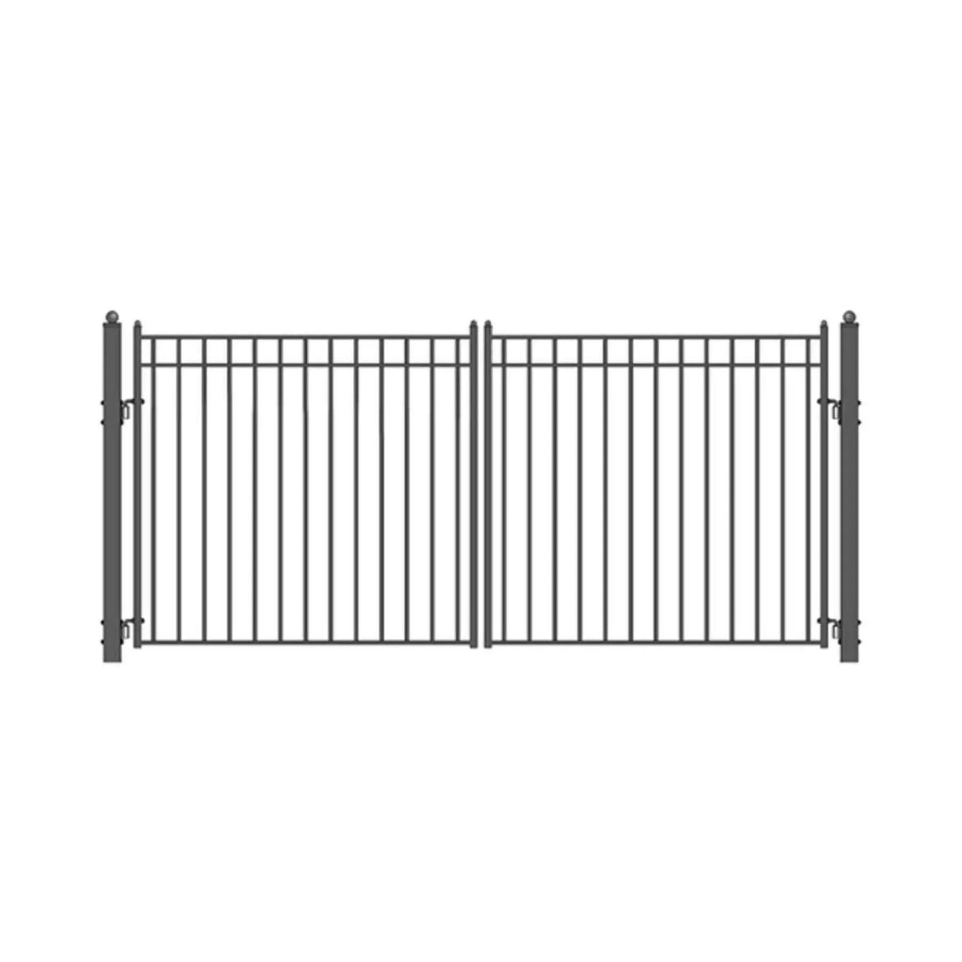 [12-18FT] Heavy-Duty Madrid-Style Premium Steel Dual-Swing Driveway Gate (SAK38546) by SAKSBY WHOLESALE