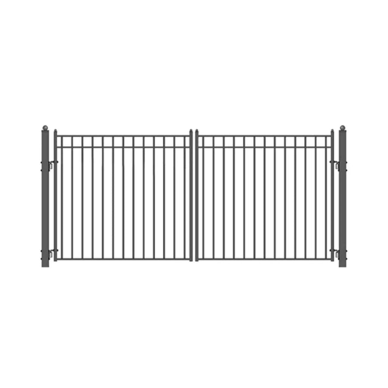 [12-18FT] Heavy-Duty Madrid-Style Premium Steel Dual-Swing Driveway Gate (SAK38546) by SAKSBY WHOLESALE