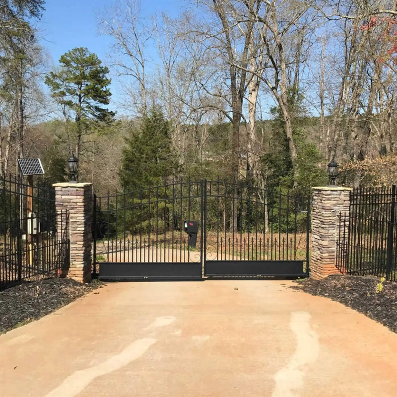 [12-18FT] Heavy-Duty Venice-Style Steel Dual-Swing Driveway Gate (SAK68025) by SAKSBY WHOLESALE
