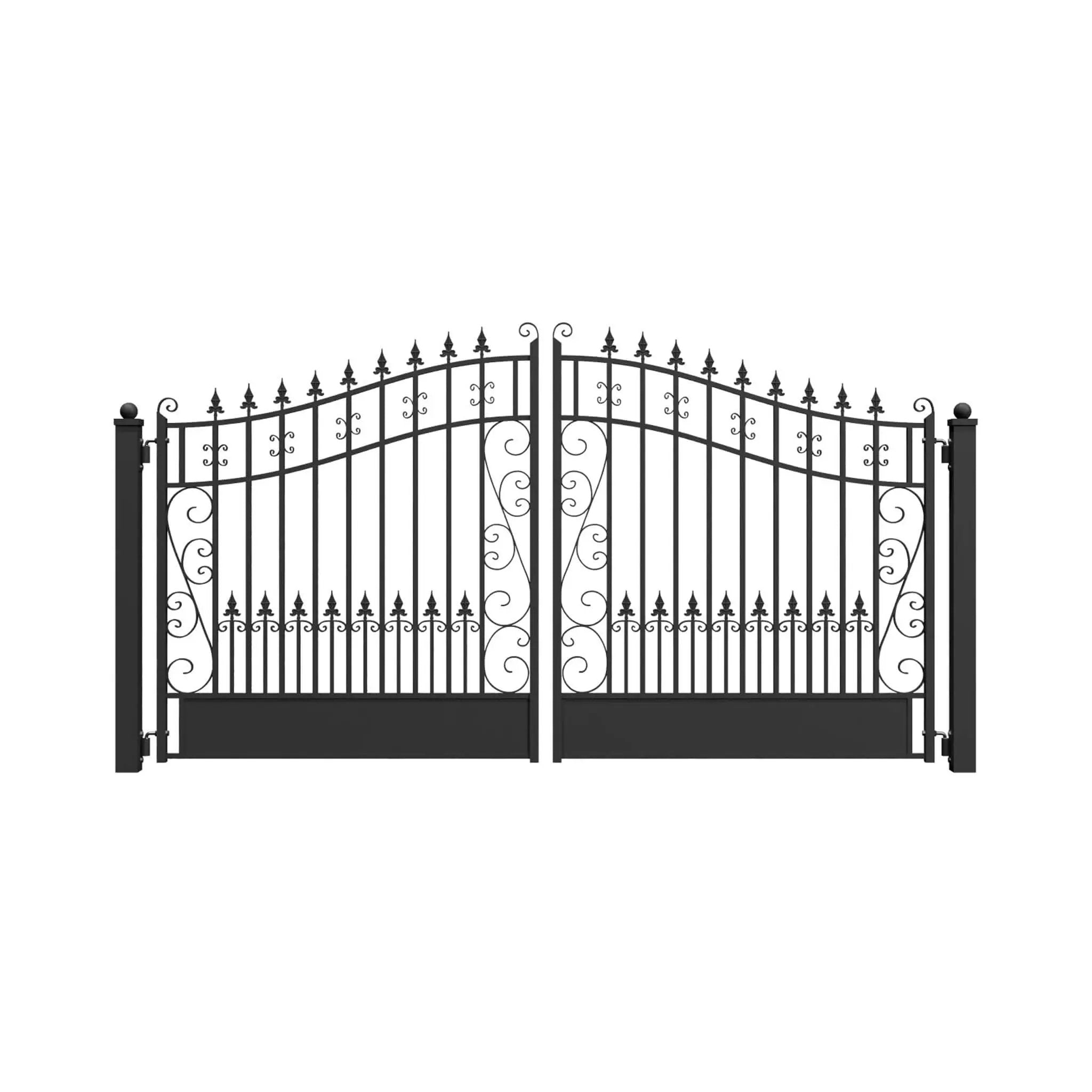 [12-18FT] Heavy-Duty Venice-Style Steel Dual-Swing Driveway Gate (SAK68025) by SAKSBY WHOLESALE